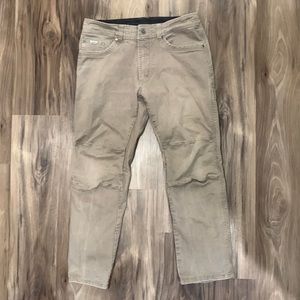 Kuhl Easy Rydr Vintage Patina Dye Canvas Outdoor Hiking Pants Tan Mens 34x30